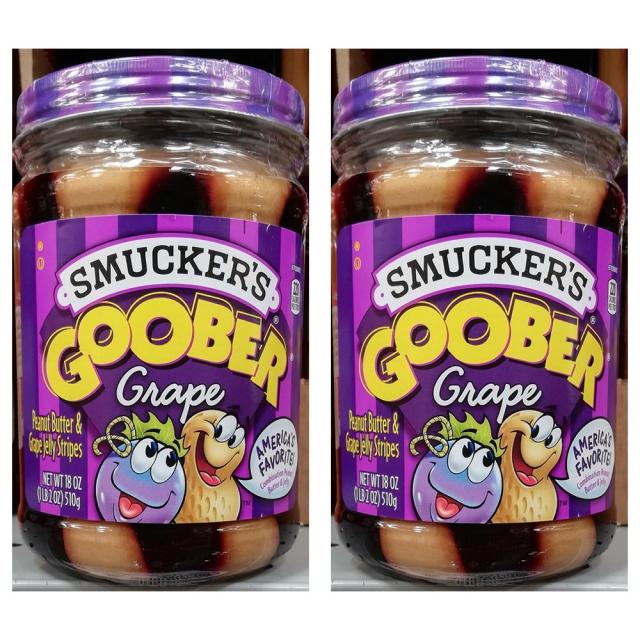 Smucker's Goober Grape Peanut Butter 스머커 구버 그레이프 피넛 버터 18oz(510g) 2팩, 1개