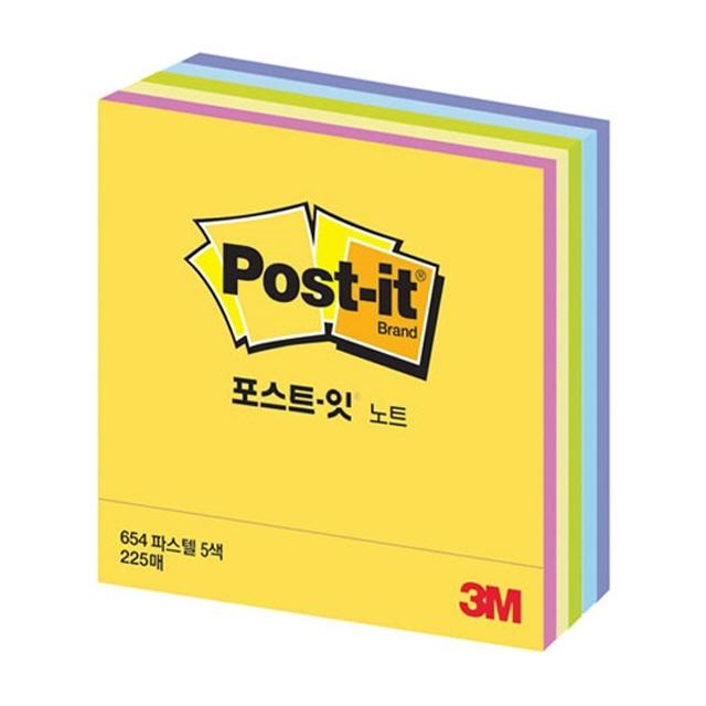 3M 메모하는 포스트잇 (CT_33 파스텔 76X76mm) 1개 메모지 bd785 메모장