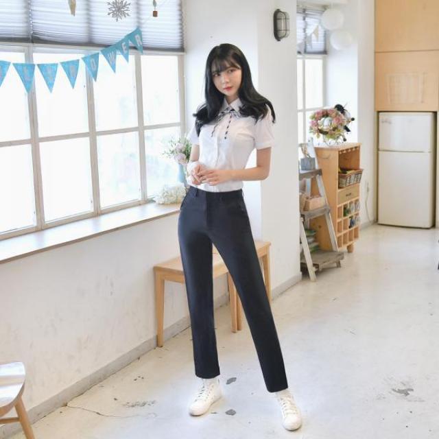 FDN325380예쁜여자스판 교복바지 (빅사이즈) 네이비 여자 -6XL 하복 고등학교교복 남자정장바지 교복쇼핑몰내가제일