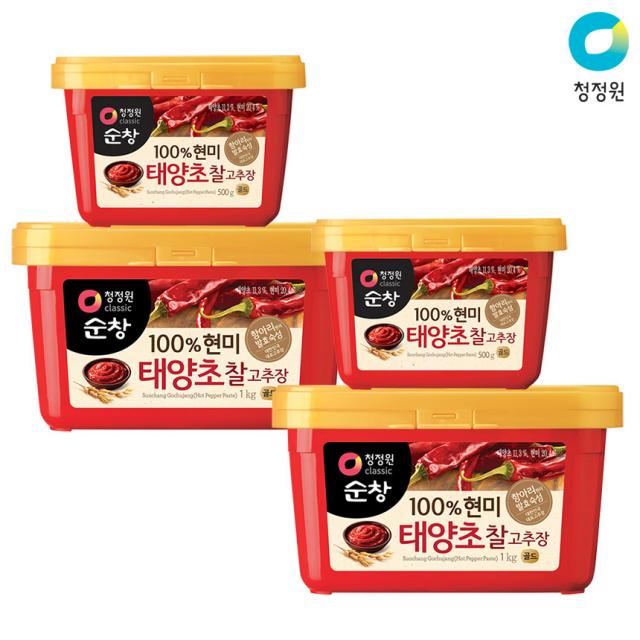 청정원 순창현미 태양초 찰고추장 (1kg+500g)x2개 총3kg, 단품