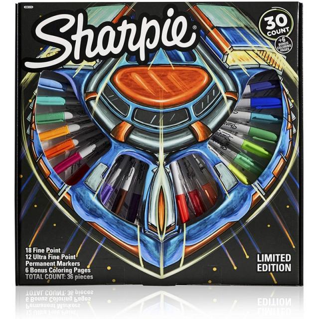 Sharpie Permanent Marker 30 개 세트-멀티 컬러-6 개의 보너스 활동 페이지