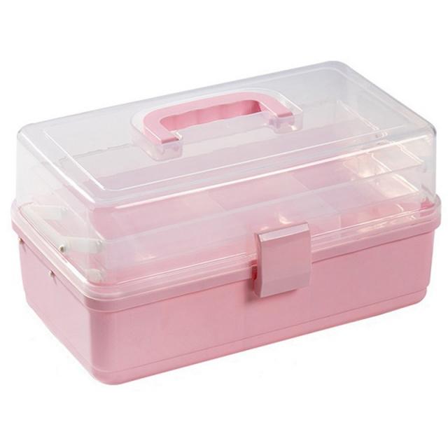 휴대용 응급 처치 키트 다기능 의학 캐비닛 가족 긴급 키트 상자 저장 주최자 핑크 작은, 하나, 보여진 바와 같이