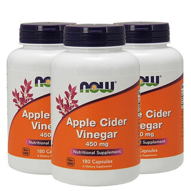 Now Foods NOW Apple Cider Vinegar 나우 애플 사이다 비네거 450mg 180정 3병, 1팩