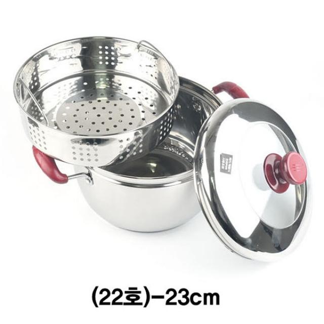 GDG1619 러브송 2단 찜곰솥(22호)-23cm 경질찜솥/1단찜솥찜기/떡시루/주방용품, 상세설명참조