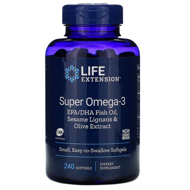 라이프익스텐션 Life Extension 오메가 파운데이션(Omega Foundations) 슈퍼 오메가-3(Super Omega-3) 240 소프트젤, 240개, 1개