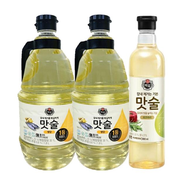 백설 맛술(생강)1.8lx2개+맛술(로즈마리)800mlx1개, 1세트