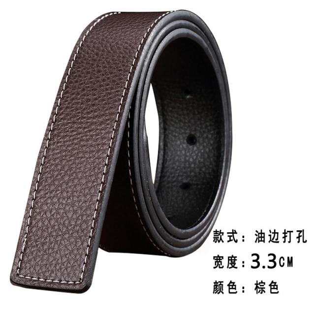 가죽벨트 자동벨트클립 없는 남자 리얼가죽 띠끈 었음 30 타공 소가죽 바늘버클 싱글 35CM