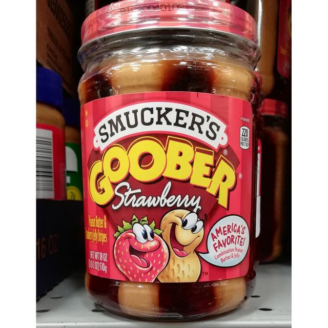 Smucker's Goober Strawberry Peanut Butter 스머커스 구버 스트로베리 피넛 버터 18oz(510g) 2팩, 18oz