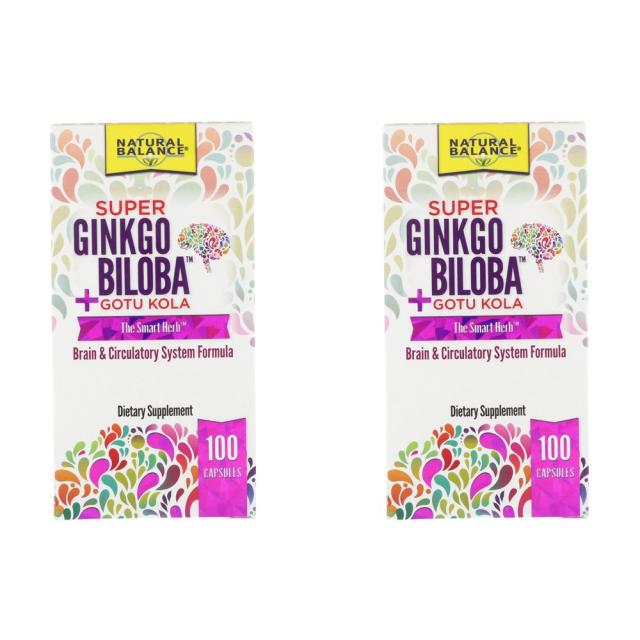 네츄럴 발란스 Natural Balance Super Ginkgo Biloba Gotu Kola 100 Capsules 2개, 1개, 상품상세참조