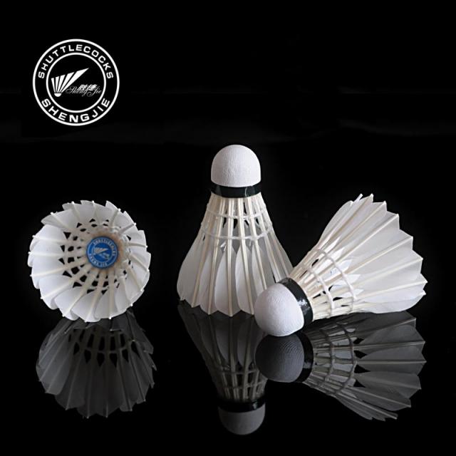 배드민턴 셔틀콕 거위 깃털 12팩 훈련 트레이닝용, 7번 화이트 거위털 77속 (12개)