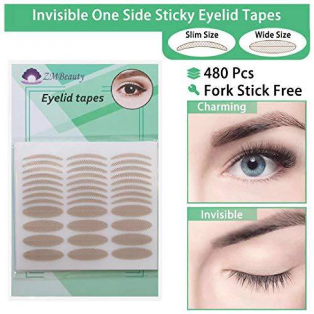 480 개 자체 접착 단면 눈꺼풀 테이프 이중 눈꺼풀 스티커 큰 눈 도구 눈꺼