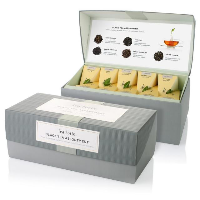 Tea Forte Classic Black Tea Presentation Box Tea Sampler Gift Set 20 Assorted V, 선택, 상세설명참조