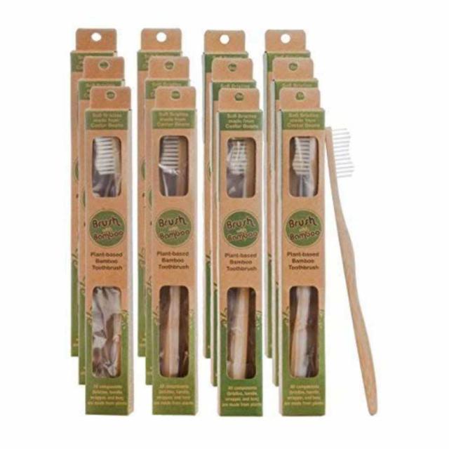 [구매대행] Plant-based Bamboo Toothbrush Adult Size 12 Pack, 1