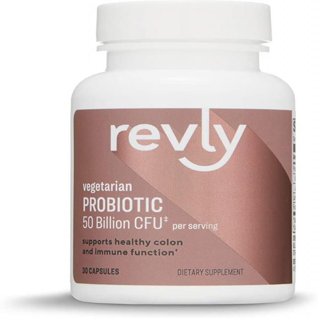 아마존 브랜드-Revly One Daily Adult Probiotic Blend 한 결장 및 기능 지원 500 억 CFU (2 균주), 단일상품, 단일상품