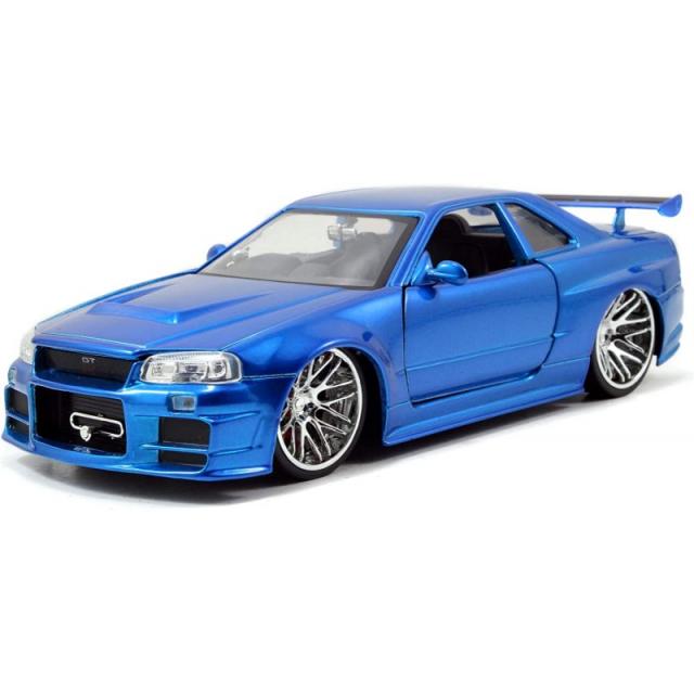 Jada Toys Fast amp Furious Nissan Skyline GT R34 Die Cast Car 1 24 Scale Blue, 상세페이지 참조