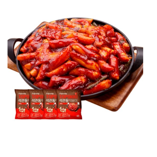 석관동떡볶이 오리지날맛 4팩, 1세트