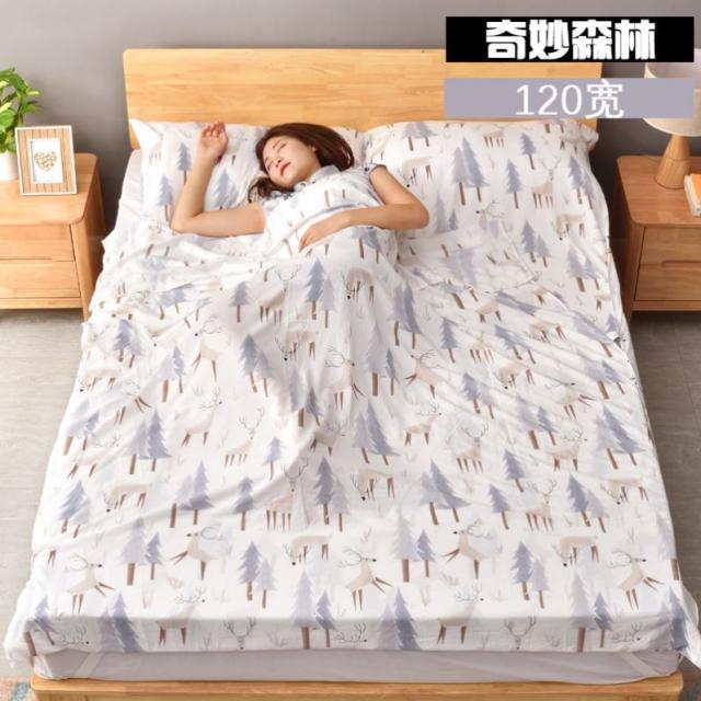 여행용 침대칸 더러운 침낭 두툼 방진 시트 밀착 이불커버 스킨 휴대용 단인소 신선, 숲120와이드 싱글 타입 V10