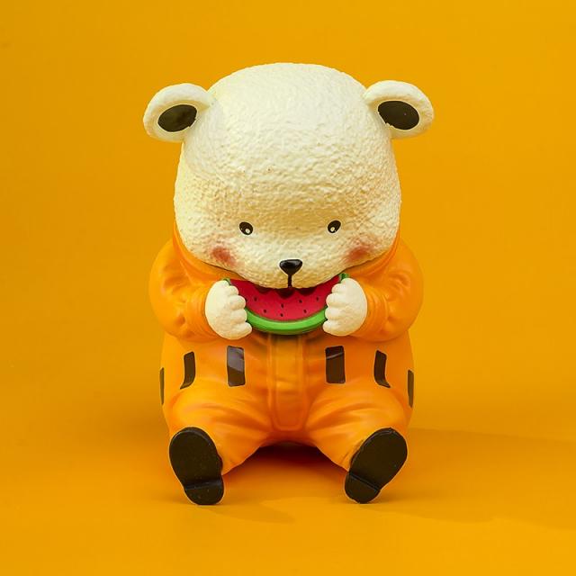 자동차 해적왕 GK 먹다 박과 식물의 총칭 베이퍼 베어 맹물 계열 큐트 먹깨비 피규어 모형 차다 재 진열 선물, 오렌지