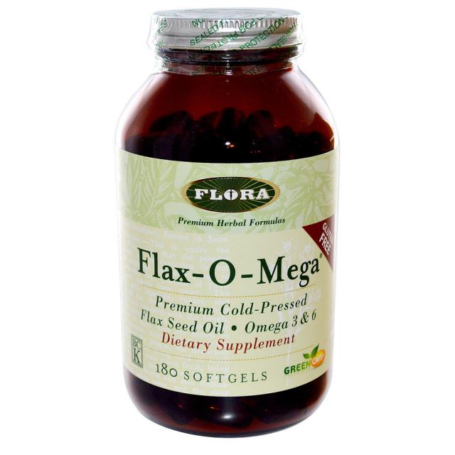 Flora 플로라 플랙스 오메가 아마씨유 아마씨 오일 180정 Flax-O-Mega 180, 1개
