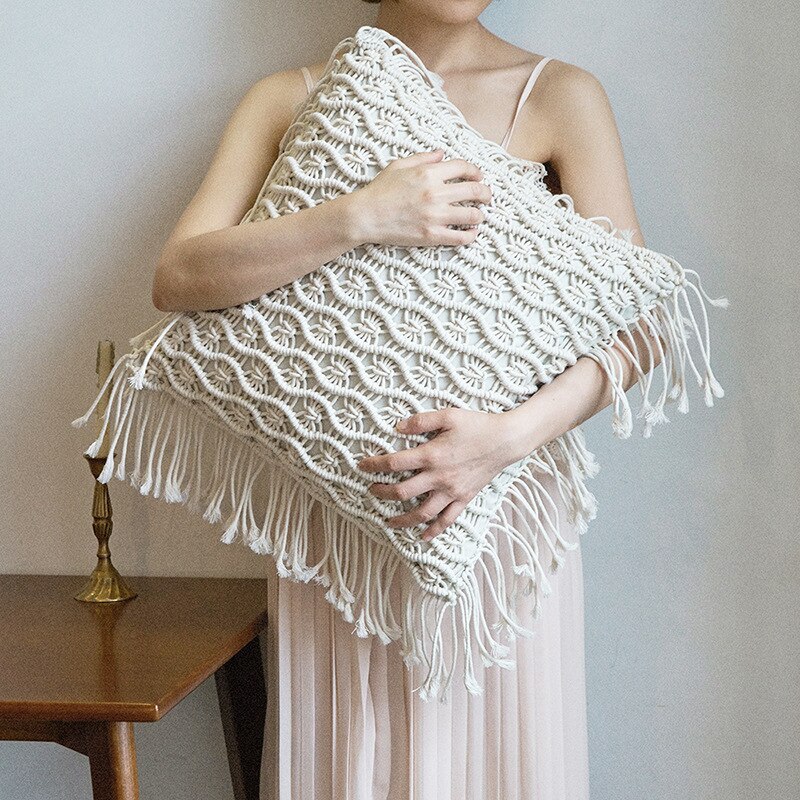 새로운 손으로 짠 보헤미안 베개 소파 쿠션 수제 술 좌석 쿠션 다시 쿠션 베개 홈 가구 소파 홈 인테리어, 04^+0