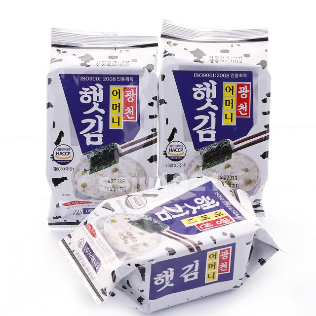 광천어머니김/식탁김 15g X 30봉 1box/김 60%/전장김/식탁김/도식락김/돌자반/구운김/김밥김