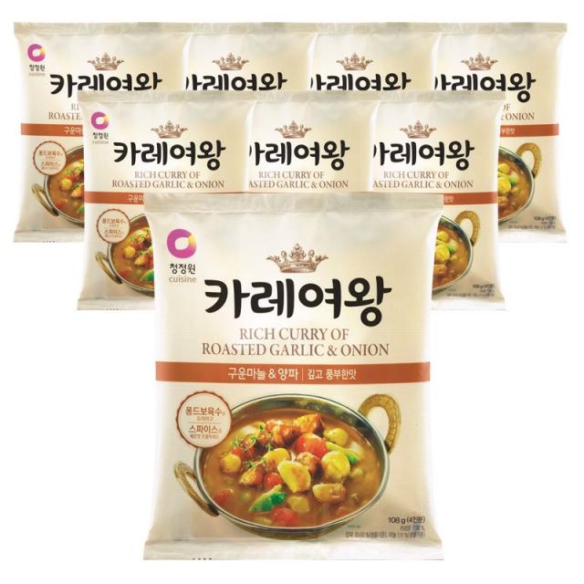 청정원 카레여왕 구운마늘&양파, 108g, 8개