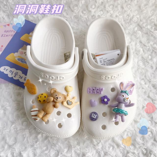 F&A 신상핫 작은 빨간 책 적응 Crocs 스타 Dailu 토끼 셜리 Dafei 곰 범용 구멍 신발 액세서리 구두 버클 구두 꽃, 하나, 수동 재료 불확실하다, 작은 액세서리 변경