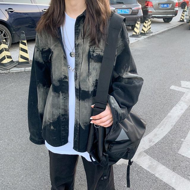 cnko 청재킷 남풍 루즈핏 bf 기능의 건달 멋쟁이 재킷 한국판 트렌디 커플 캐주얼 상의
