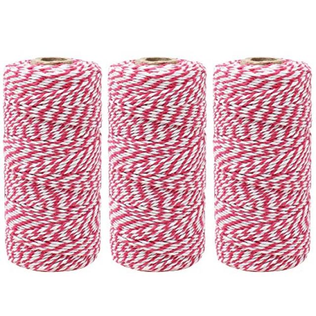 Diy 공예품을위한 120 야드 장식 에코 베이커 스 트 낌새 팅 선물 포장 (3PC 자홍색) (3 pcs Striped Fuchsia), 3 pcs, Striped Fuchsia