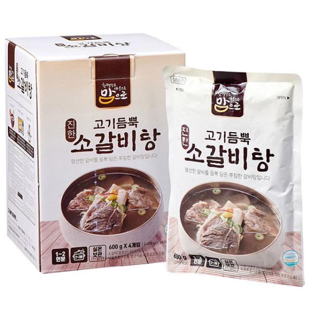 맘으로 고기듬뿍 진한 소갈비탕 600g x 4개입, 단품