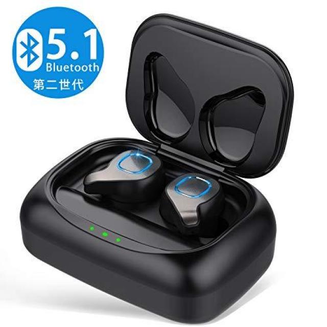  최신 Bluetooth5.1 기술 일순간 연결 Bluetooth 이어폰 무선 이어폰 블루투스 Ipx7 방수 좌우 분리형 자동 페어링 Cvc8.0 노이즈 캔슬링 상세참조인용