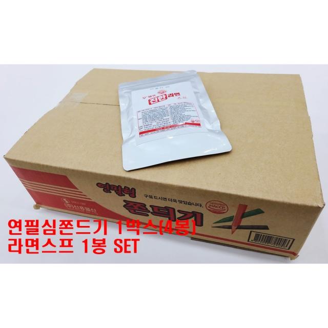 무배/또또푸드 연필심쫀드기1박스(4봉)+라면스프1봉(100g) set 추억의 옛날과자 울산쫀드기, 1봉600g, 1박스(4봉)