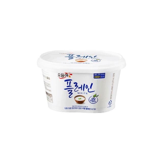 빙그레 요플레 화이트 떠먹는 요거트 무가당 플레인 430g x 4