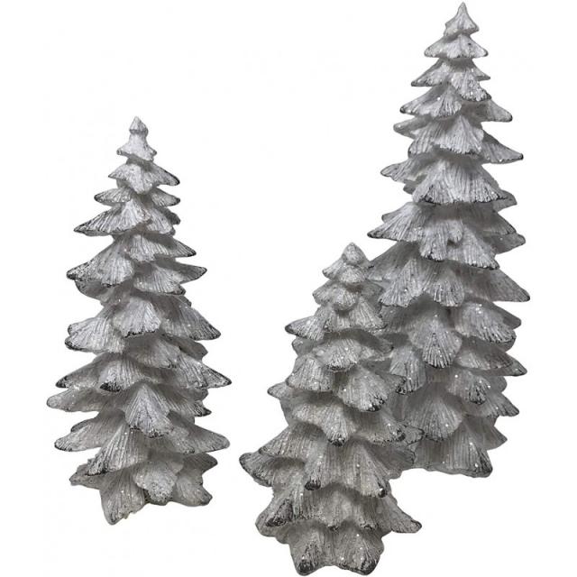 한나의 세공품 3 피스 세트 겨울 하얀 반짝이 크리스마스 트리 서 인형 9 7 장식 5, 단일상품