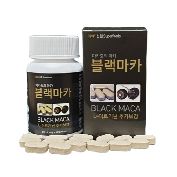 블랙마카 태블렛 1230mg x 60정(73.8g) 태블렛 마카 아르기닌 아연 페루마카 남성건강 영양제 마카캡술 블랙마카100 패루마카정, 1병