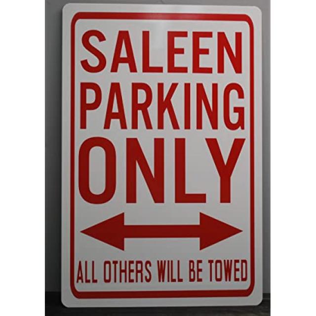 메탈 스트리트 사인 Saleen Parking 불과 12 x 18 피트 포드 머스탱 탐색기 스포츠 랙 포커스 컨투어 S281 S381 S7 핫로드 머슬카 퍼스트 격노 바 차고 홈 오피스 맨 동굴 레스토랑 벽 예술 선물, 본상품