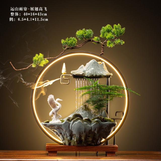 인테리어 진열 장식품 마네키 역류함 향 성어 흐르는 물이 돈을 낳다 수반 순환수 사무실 응접실이 있다 2294071349, 날개를 펼치다 높이 날다 (중간사이즈