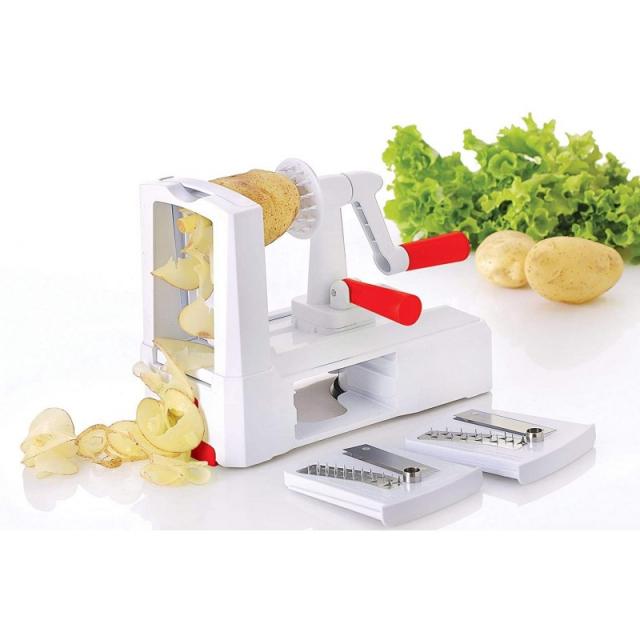 3개의 블레이드가 있는 빈사니 나선형 커터/야채 커터 빨간색/흰색 2가지, 1, 단일상품