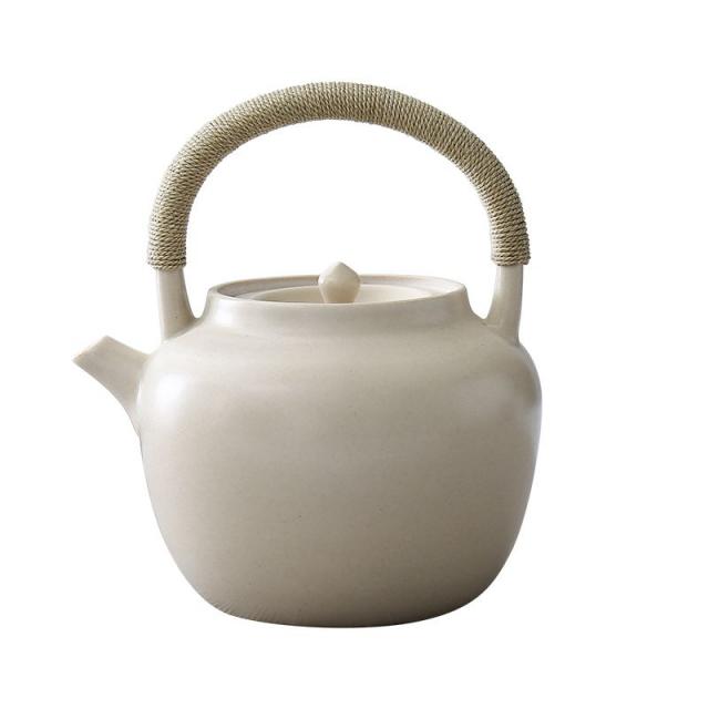 주식회사크레피 스텐주전자 소다를 넣고 유약 했다 화이트 진흙 찻주전자 주전자 도자기 푸얼 찻물을 끓이는 기계 인덕션 차난로, 개울물 화이트