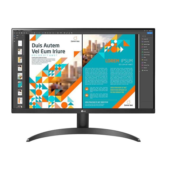 LG 24QP500B 24인치 QHD(2560 x 1440) IPS 디스플레이 HDR 10 sRGB 99 색재현율 AMD FreeSync 재생률 75Hz 사실상 3면 경계가 없는, 단일색상