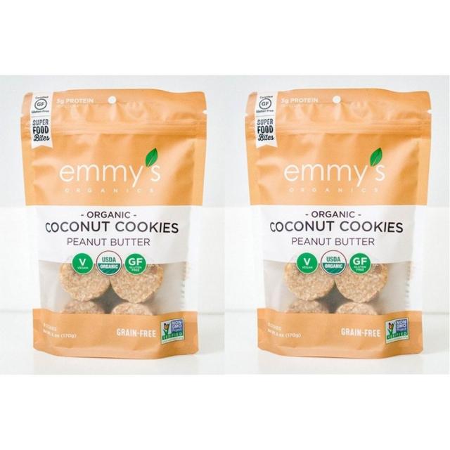 Emmy's Organics 에미스 코코넛쿠키 피넛버터맛 키토제닉 간식 2팩 Coconut Cookies 1개 0g