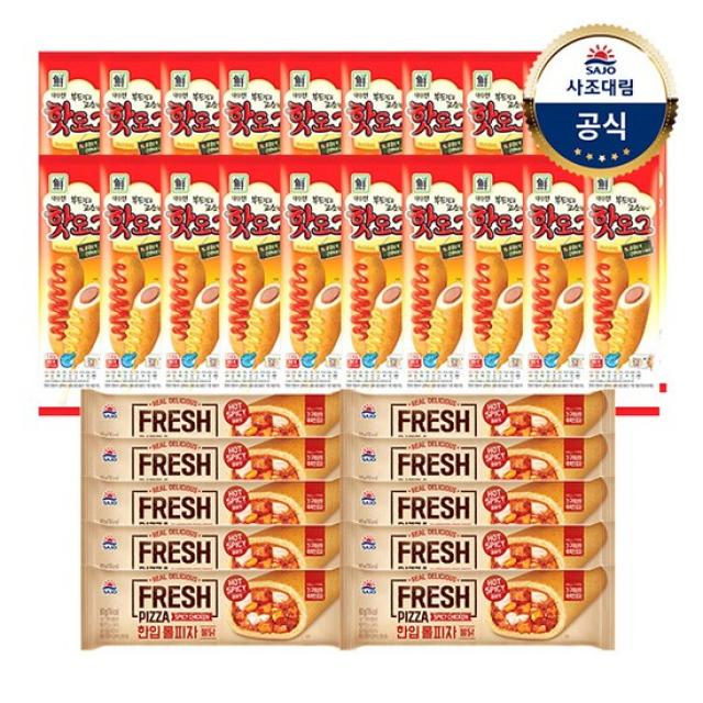 [KT알파쇼핑][대림냉동] 대림선 핫도그 80g x20개 +한입롤피자불닭 80g x10개, 단일상품