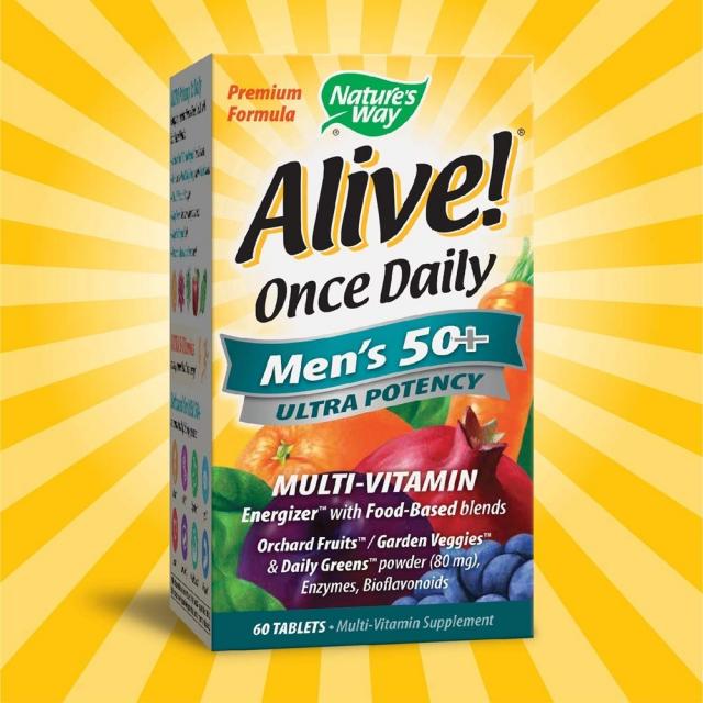 Nature's Way Alive Once Daily Men's 50+ Ultra Potency Tablets 60, 2팩, 240mg