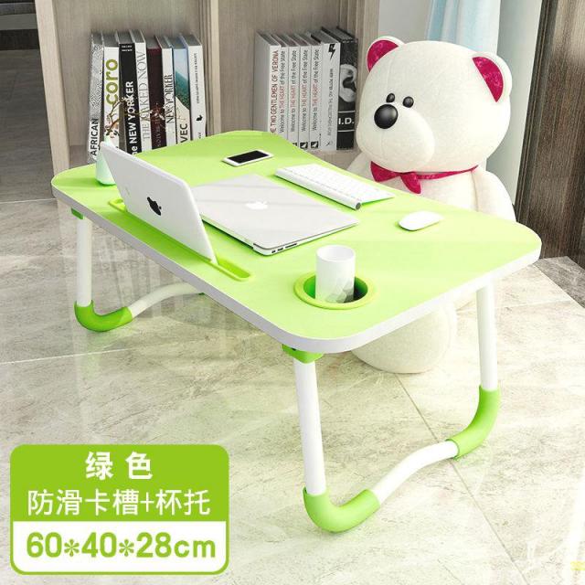 침대 접이식 책상 학 기숙사 이층 이층 책상 접이식 휴용 휴용 컴퓨터 책상, 신선한 녹색 + 카드 슬롯 + 컵