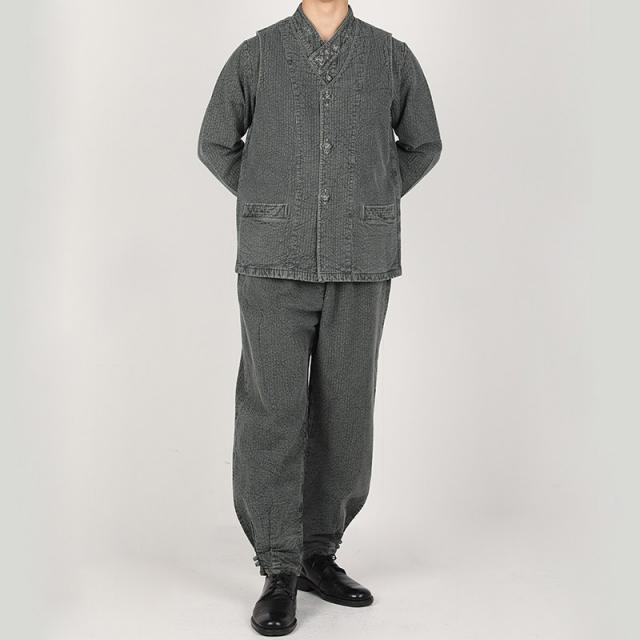 리예 후염 이중지 꽃자수 적삼 조끼 바지 생활한복