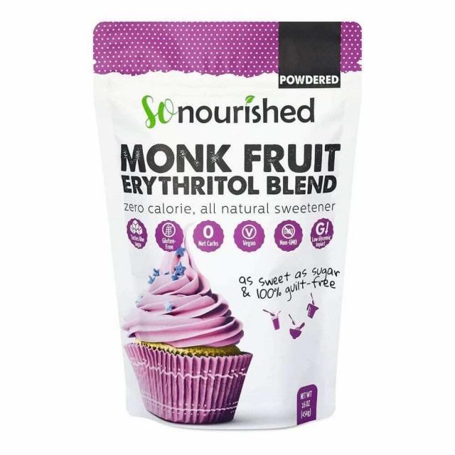 So Nourished 쏘 너리시트 나한과 몽크 프룻 에리스리톨 블렌드 454g Monk Fruit Erythritol Blend 16 oz, 1팩