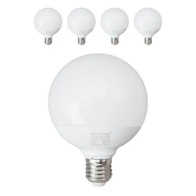 데이타임 컨버터내장형 Led 램프 숏타입 12w G95 주광색 5개