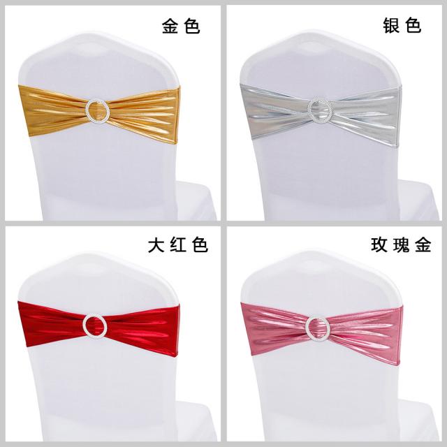 유니크원 빵끈리본 제조업자 직 바치다 퀄리티 호텔 결혼기념일 하객 스판 면함 계 의자등받이 알프스프라자축하화환 금박 스트랩, 15 *35cm 홑겹, 로즈레드 둥근 링