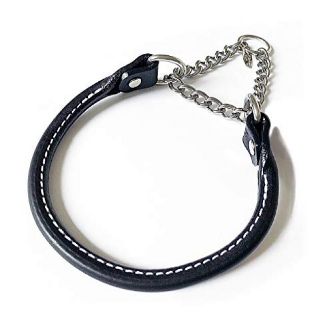 Auburn Leathercraft Martingale collar rolled 5/8” x10” BLACK 적갈색 가죽 세공품 Martingale collar 5/8 ”x10”B, 1