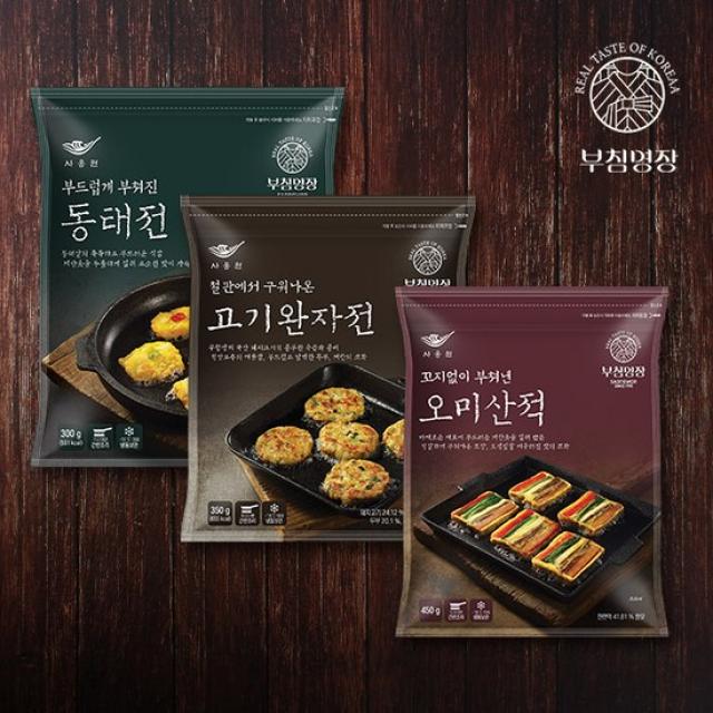 [K쇼핑][사옹원] 부침명장 오미산적 450g(75gx6개)+고기완자전 350g(35gx10개)+동태전 300g(30gx10개), 단일상품